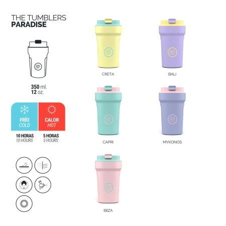 KUBEK TERMICZNY COOL BOTTLES TRIPLE COOL THE TUMBLERS PARADISE CAPRI