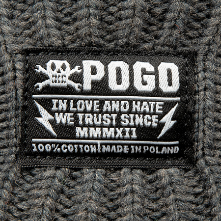 CZAPKA POGO BEANIE LOVE HATE DARK GREY