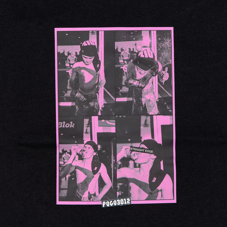 T-SHIRT POGO STRAIGHT EDGE PINK BLACK