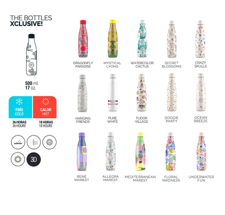 BUTELKA TERMICZNA COOL BOTTLES TRIPLE COOL XCLUSIVE LARA COSTAFREDA SECRET BLOSSOMS