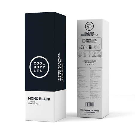 BUTELKA TERMICZNA COOL BOTTLES TRIPLE COOL MONO BLACK